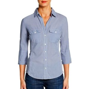 James Perse button down 3/4 sleeves shirt sz 1